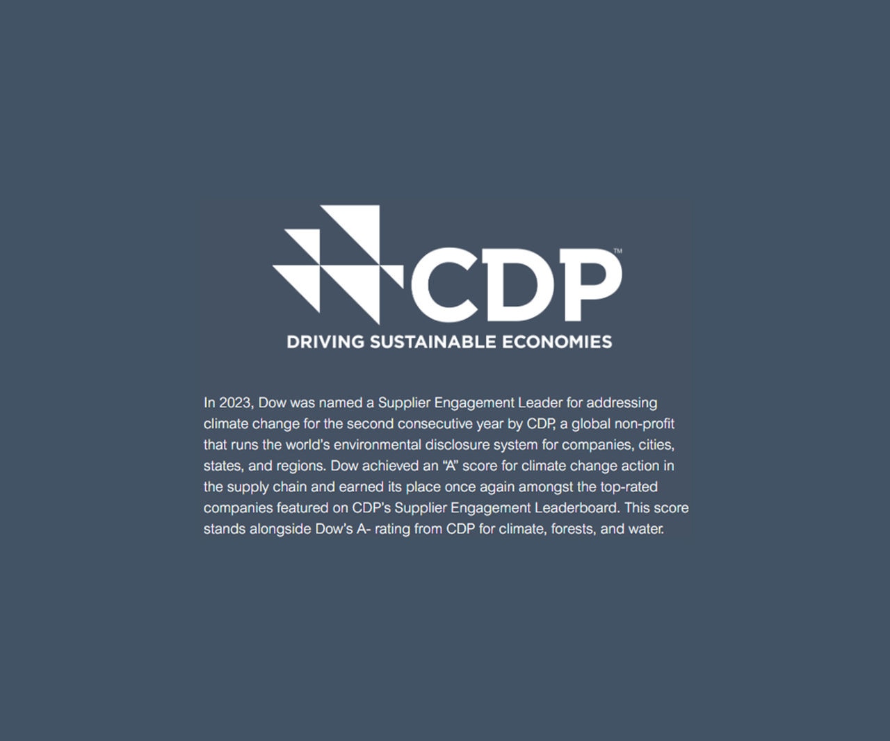 CDP Driving Sustainable Economies