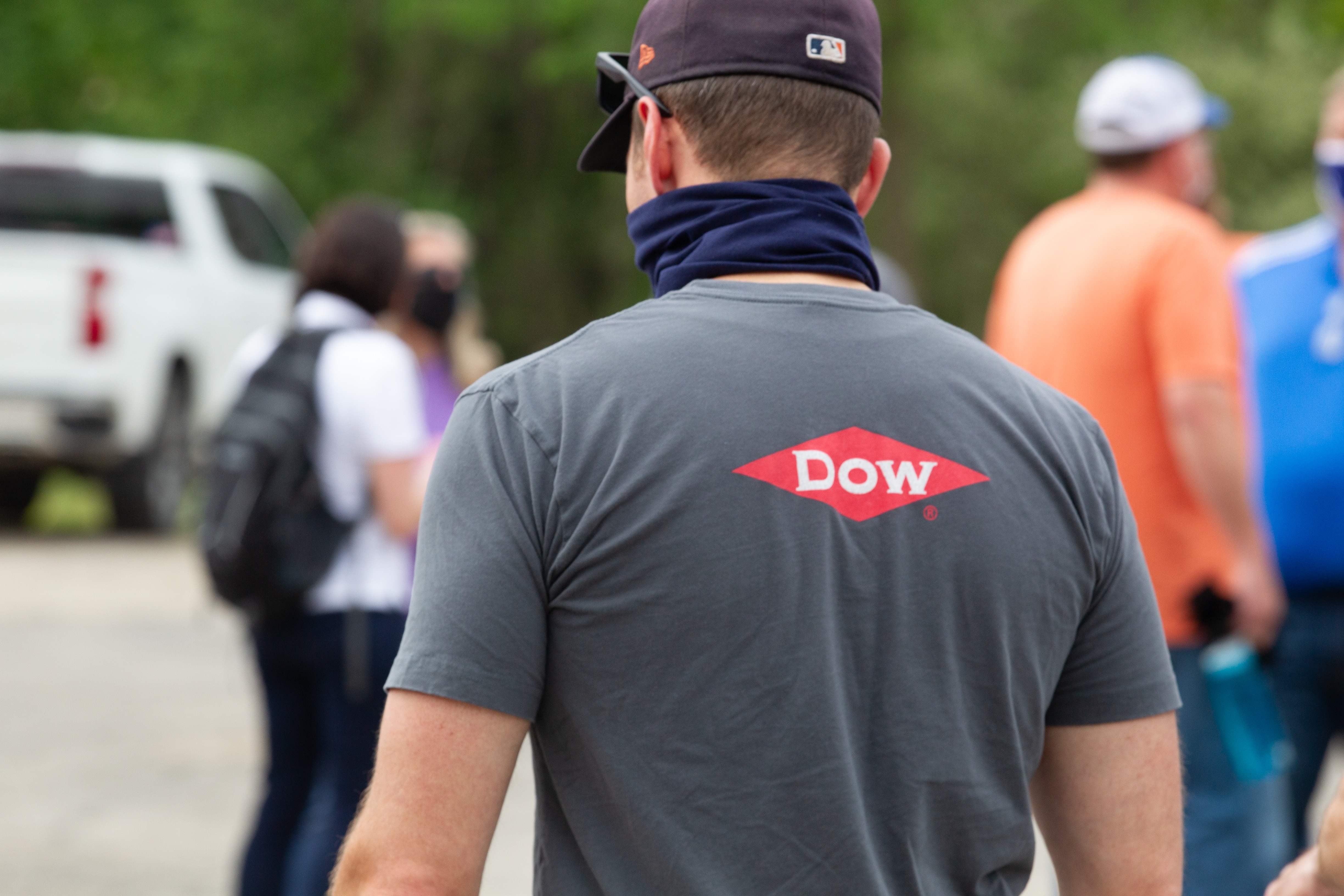 Man in Dow shirt
