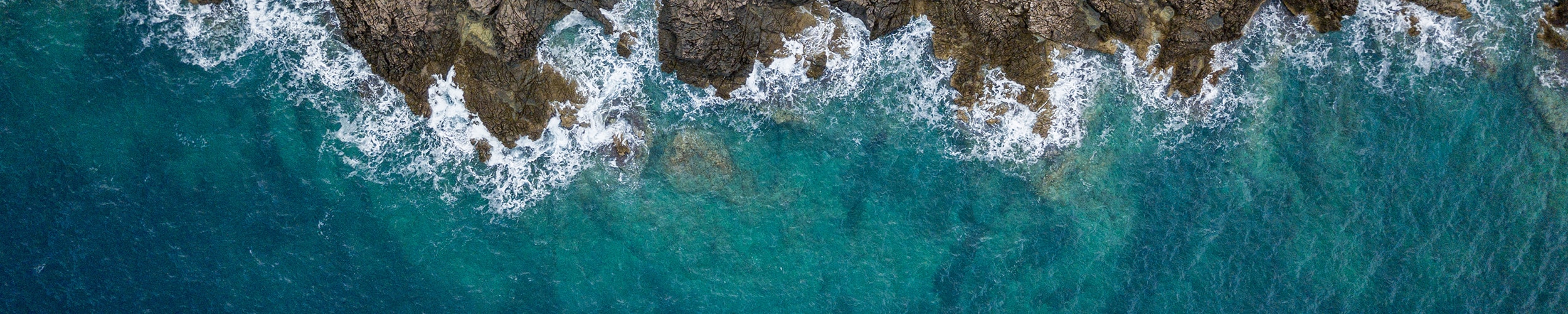 aerial view of a rocky shoreline