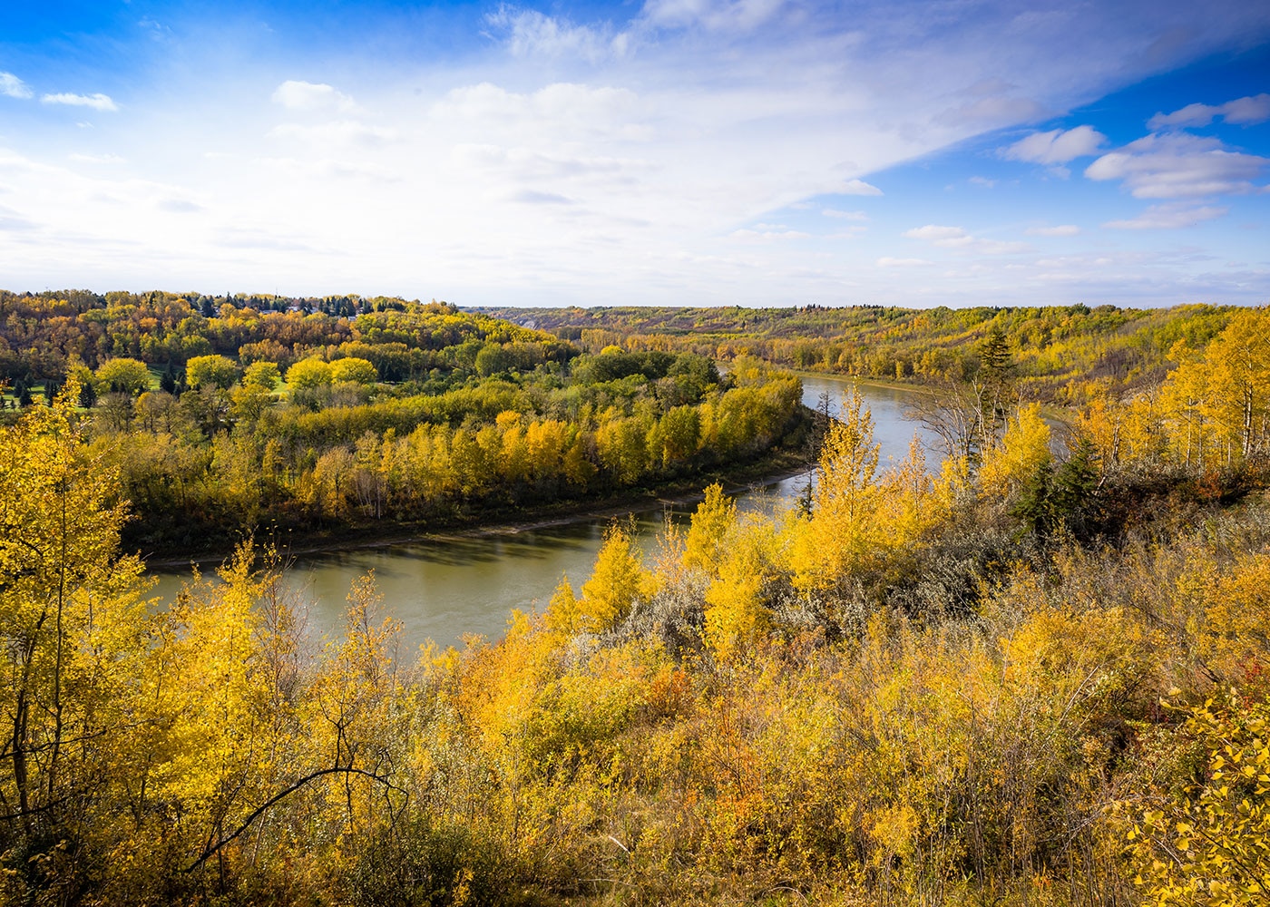 A river in the Prairie Pothole region of Alberta