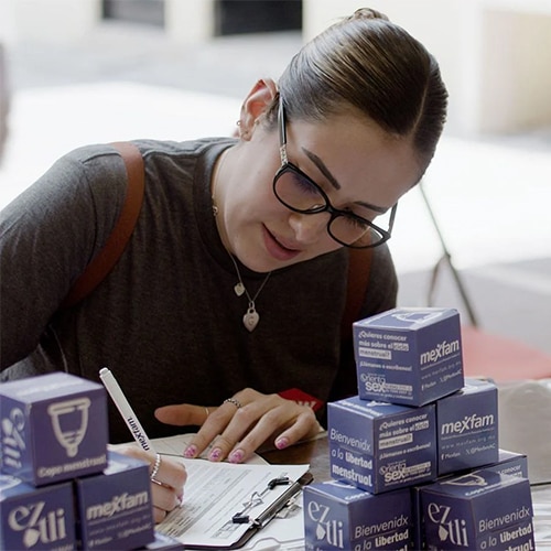 Dow volunteer in Mexico helps distribute menstrual cups