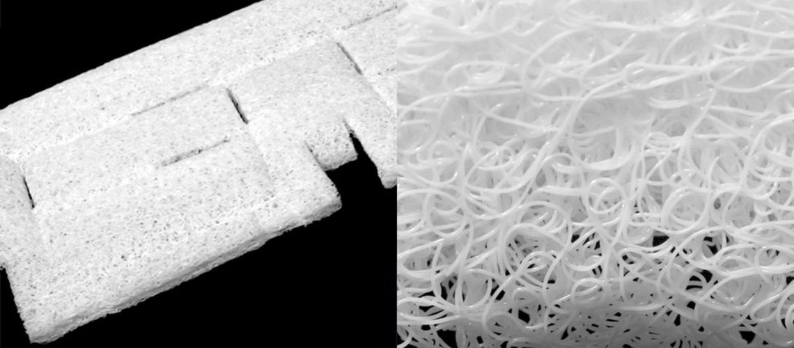 Close up of new lightweight cushion material