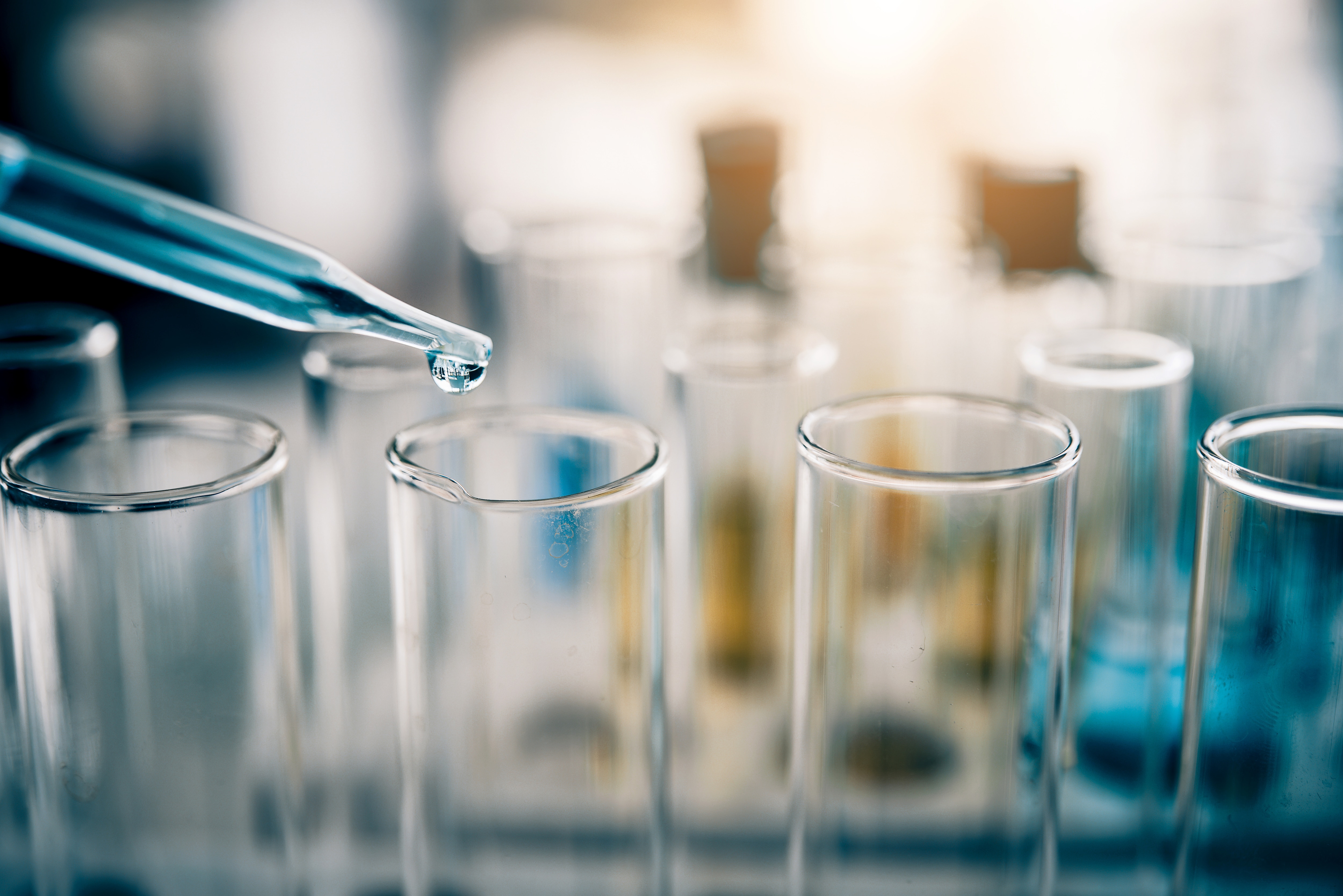 Beakers in a lab