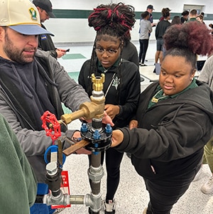 Students learning about STEM