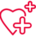 icon of a heart with plus signs