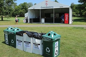 Recycling station at Dow Great Lakes Bay Invitational