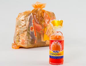Package of orange Hefty Energy Bags