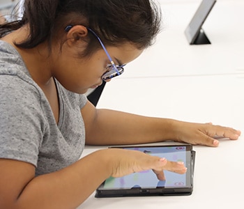 Young girl using a tablet