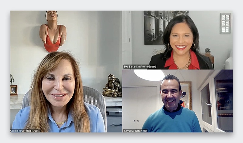 Carole Feuerman, Eva Saha and Rafael Cayuela talk about The Art of Finding Opportunity