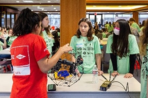 Students from Brazoria County, Texas, participate in Girls in STEM Day March 2022.