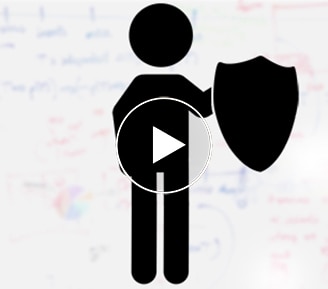 stick figure holding shield