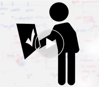 stick figure holding check mark sign