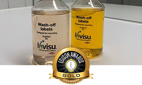 invisu label with golden badge