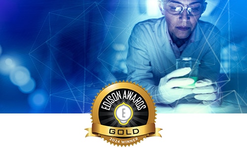 inside lab with golden badge