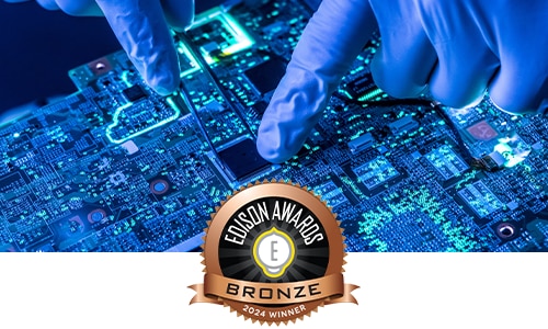 processing board with bronze badge