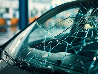 cracked windshield on car