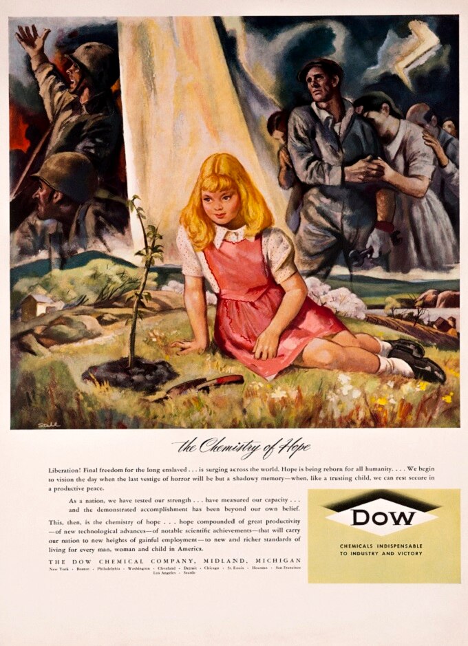 Learn more about 1944 ad on peace and scientific achievement