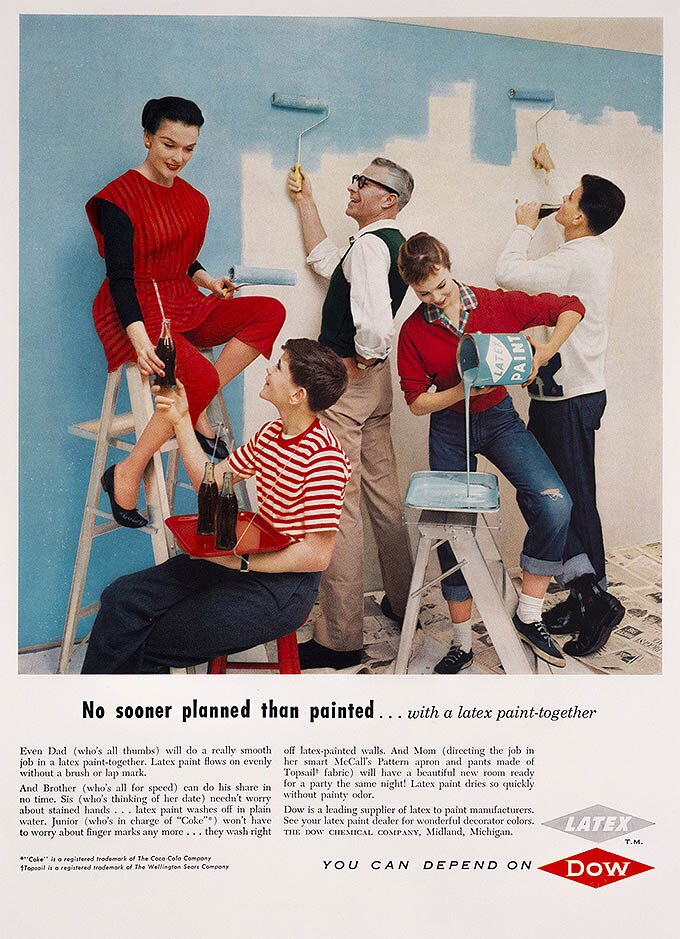 Learn more about 1957 Dow latex paint ad