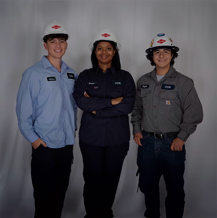 Three Dow colleagues pose for a picture