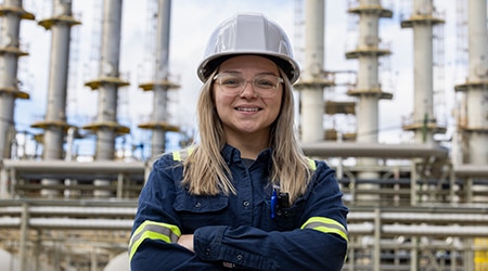 female employee in the plant