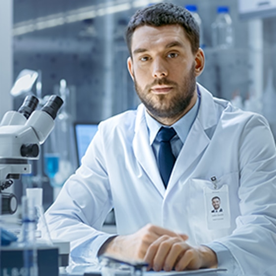 Man in a lab