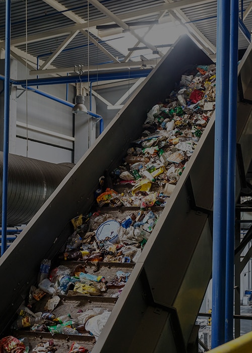 Recycling equipment to sort material