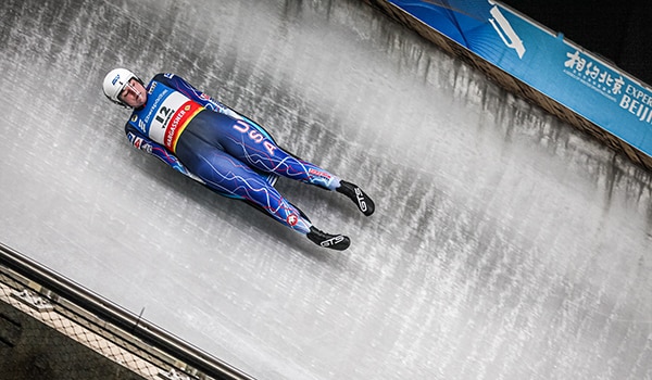 USA Luge slider on the track
