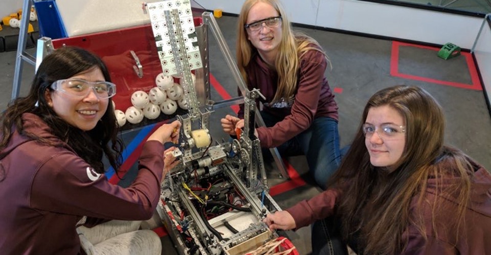 students in Canada participating in FIRST Robotics