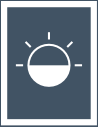 Half sun with rays icon