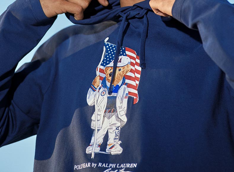 the Polo Ralph Lauren ECOFAST Pure Team USA Polo Bear Hoodie