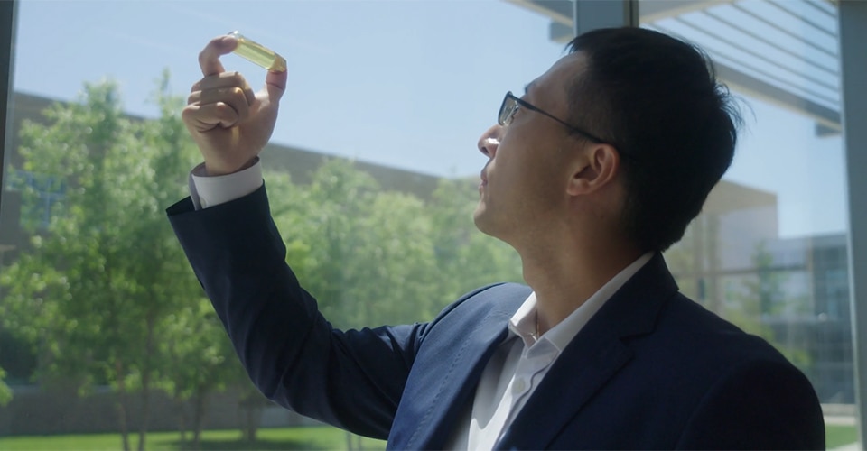 Han Zhang Smiles at the camera