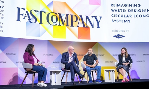 Haley Lowry participating in a panel discussion at FastCo Innovation Festival