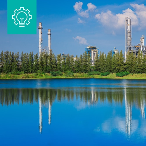 calm lake Dow facility background