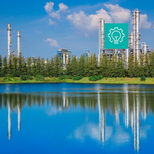 calm lake Dow facility background