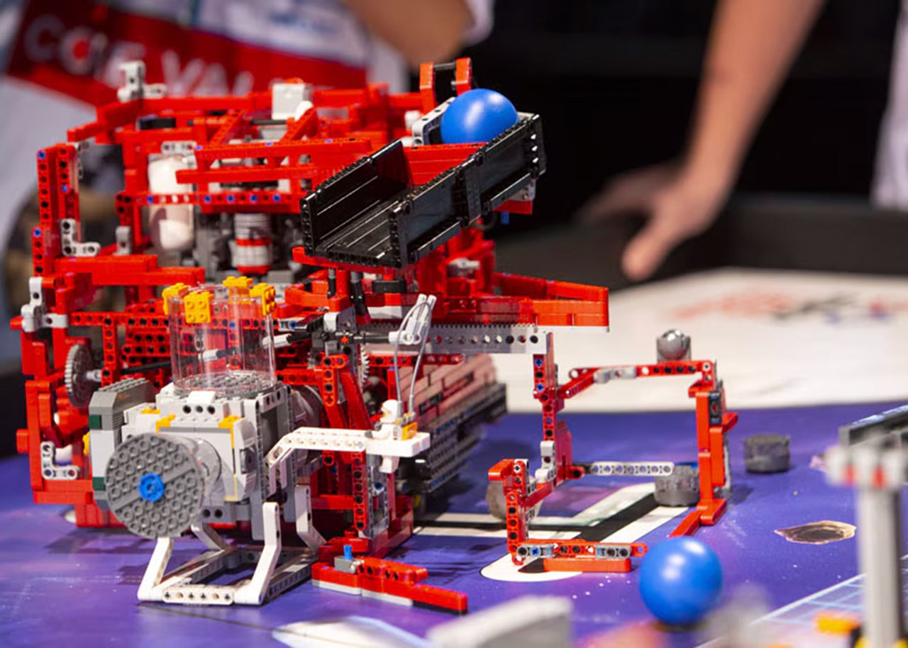 a LEGO robot in competition