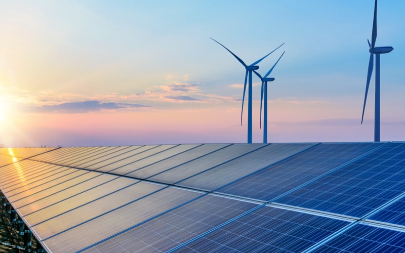 solar panels and wind mills