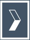 Blue and white arrow forward icon