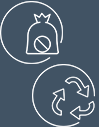 Waste and recycle loop icons