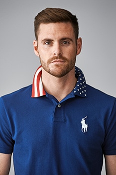 Olympic diver David Boudia wears the Polo Ralph Lauren ECOFAST Pure Team USA Mesh Polo Shirt