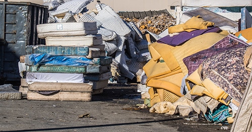 old mattresses await recycling